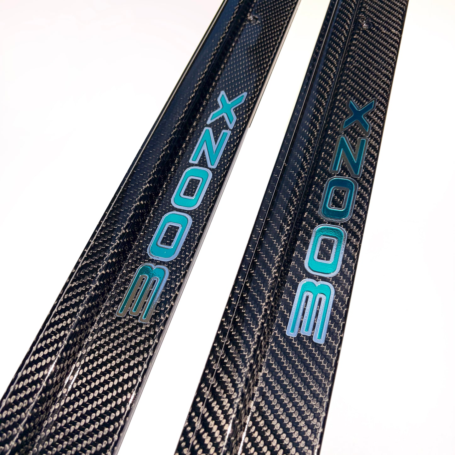 ZThirtyTwo Carbon Fiber Door Sills Teal Chrome Logos