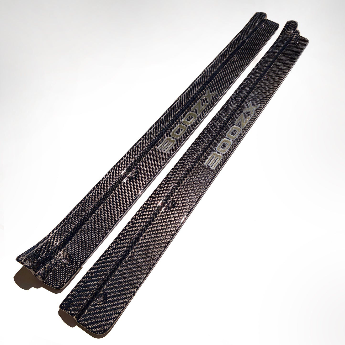 ZThirtyTwo Carbon Fiber Door Sills Gold/Chrome Logos